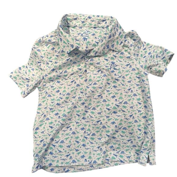 Rhoback Boys Performance Polo Jurassic Dinosaur Print 3T - Picture 1 of 5